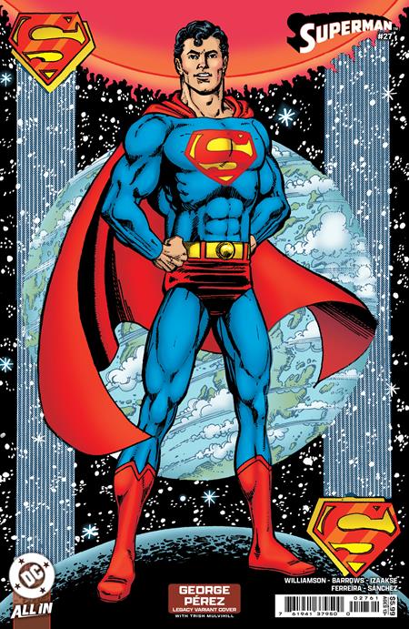 SUPERMAN #27 CVR F GEORGE PEREZ LEGACY CARD STOCK VAR DC Comics Joshua Williamson Eddy Barrows, Eber Ferreira George Perez PREORDER