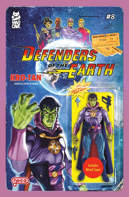 DEFENDERS OF THE EARTH #8 (OF 8) CVR B DJORDJE DJOKOVIC ACTION FIGURE VAR Mad Cave Studios Dan DiDio Jim Calafiore Djordje Djokovic PREORDER