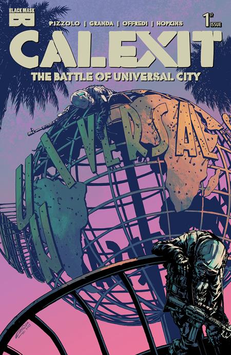 CALEXIT THE BATTLE OF UNIVERSAL CITY #1 (OF 3) CVR B C GRANDA TWILIGHT VAR (MR) Previously Solicited Black Mask Studios Matteo Pizzolo C. Granda C. Granda PREORDER