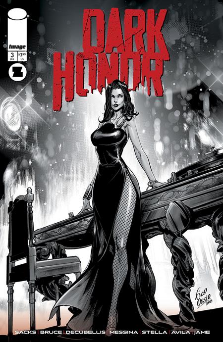 DARK HONOR #3 (OF 5) CVR B INC 1:10 FICO OSSIO B&W VAR Image Comics Ethan Sacks, Brian DeCubellis, K.S. Bruce David Messina Fico Ossio PREORDER