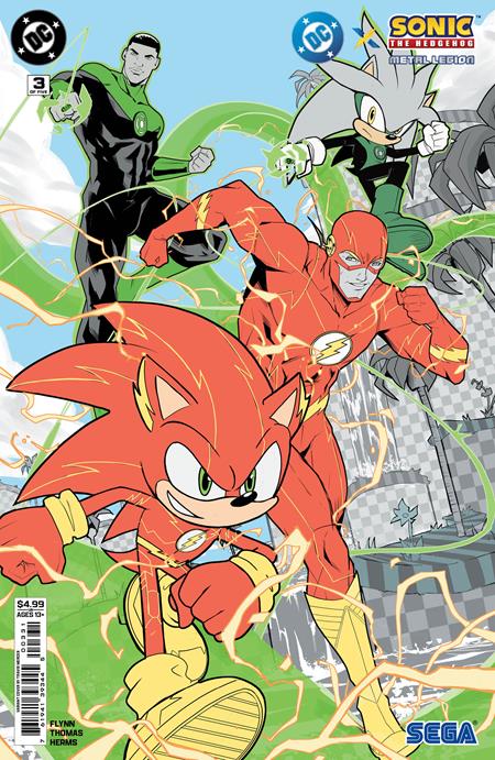 DC X SONIC THE HEDGEHOG THE METAL LEGION #3 (OF 5) CVR C TRAVIS MERCER CARD STOCK VAR DC Comics Ian Flynn Adam Bryce Thomas Travis Mercer PREORDER
