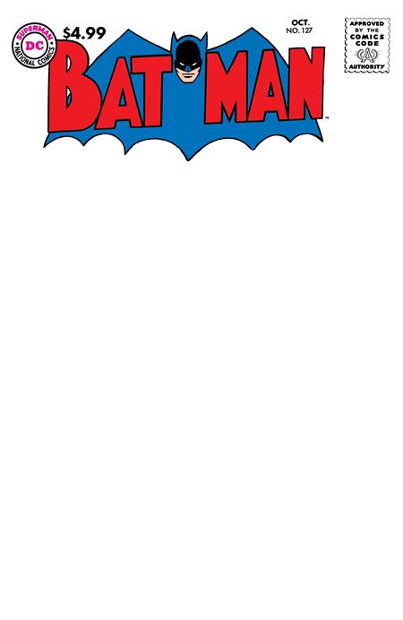 BATMAN #127 FACSIMILE EDITION CVR B BLANK CARD STOCK VAR DC Comics Jerry Coleman, Bill Finger Dick Sprang, Sheldon Moldoff Blank PREORDER