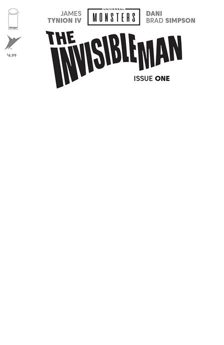 Universal Monsters: The Invisible Man 1 Comic Blank Variant Image Comics 2025