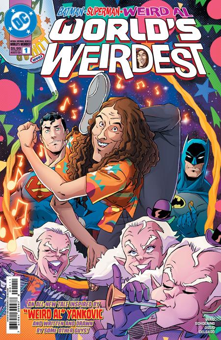 BATMAN SUPERMAN WEIRD AL WORLDS WEIRDEST #1 (ONE SHOT) CVR A DAN SCHOENING DC Comics Mark Waid, Weird Al Yankovic Dan Schoening Dan Schoening PREORDER