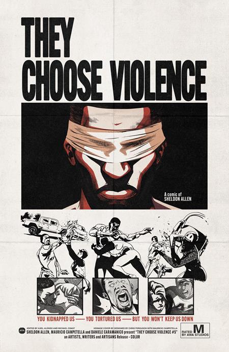 They Choose Violence 5 Comic Chris Ferguson & Mauricio Campetella Blaxploitation Film Homage AWA Studios 2025