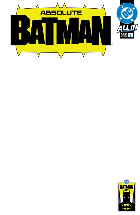BATMAN DAY 2025 - ABSOLUTE BATMAN #1 CVR C BLANK VAR DC Comics Scott Snyder Nick Dragotta Blank PREORDER