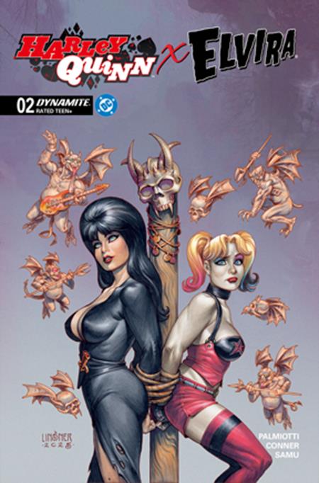 Harley Quinn X Elvira 2 Comic Joseph Michael Linsner Variant Dynamite Entertainment 2025