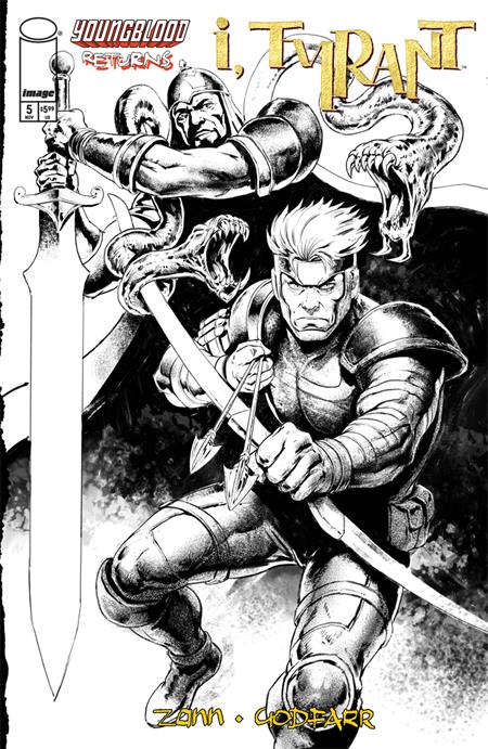 I, Tyrant 5 Comic Godfarr Youngblood Team-Up B&W Variant Image Comics 2025