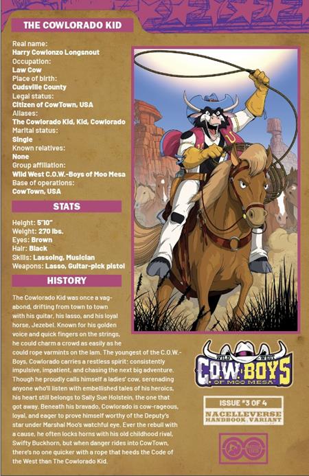Wild West COW-Boys of Moo Mesa 3 Comic Patrick Spaziante Handbook Variant Oni Press 2025