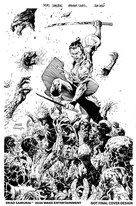 DEAD SAMURAI #8 2ND PTG CVR B JIM LEE SCOTT WILLIAMS B&W (MR) Wake Entertainment John Dolmayan Ryan Benjamin Pippa Bowland Jim Lee Scott Williams PREORDER