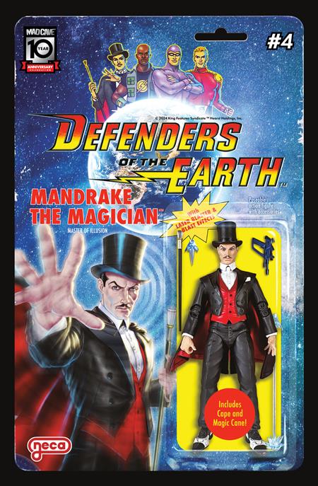 DEFENDERS OF THE EARTH #4 (OF 8) CVR B DJORDJE DJOKOVIC ACTION FIGURE VAR Mad Cave Studios Dan DiDio Jim Calafiore Djordje Djokovic PREORDER