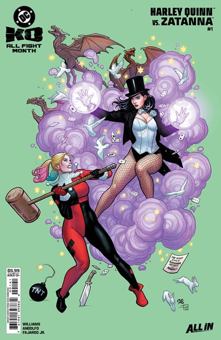 DC K.O. HARLEY QUINN VS ZATANNA #1 (ONE SHOT) CVR B FRANK CHO CARD STOCK VAR DC Comics Leah Williams Stephen Byrne Frank Cho PREORDER