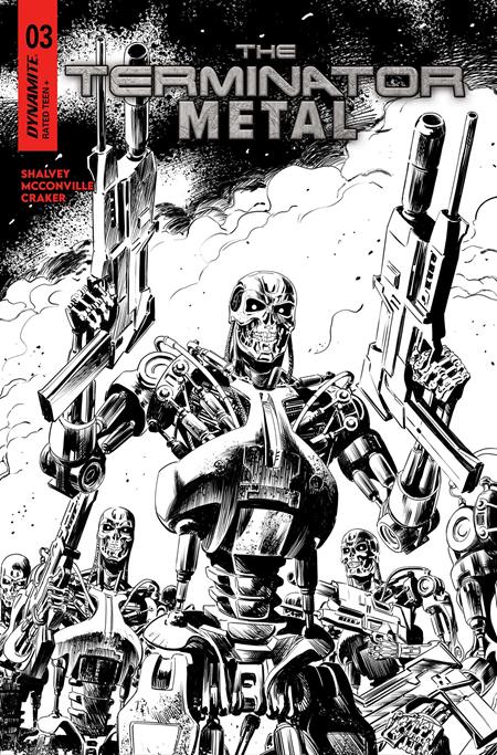 The Terminator: Metal 3 Comic 1:5 Paolo Antiga Incentive B&W Dynamite Entertainment 2025