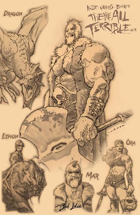 THEYRE ALL TERRIBLE #4 (OF 4) CVR B LEWIS LAROSA CHARACTER SKETCH VAR BAD IDEA Matt Kindt Ramon Villalobos Lewis LaRosa PREORDER