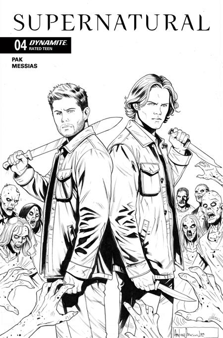 SUPERNATURAL #4 CVR F INC 1:10 ANDREA BROCCARDO LINE ART VAR DYNAMITE Entertainment Greg Pak Eder Messias Andrea Broccardo PREORDER