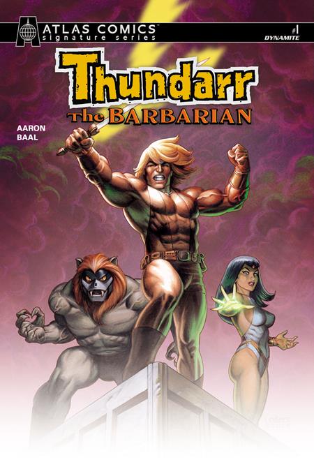THUNDARR THE BARBARIAN #1 CVR H JOSEPH MICHAEL LINSNER SIGNED ATLAS EDITION VAR DYNAMITE Entertainment Jason Aaron Kewber Baal Joseph Michael Linsner PREORDER