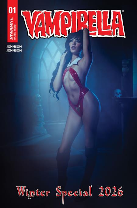 VAMPIRELLA WINTER SPECIAL 2026 #1 (ONE SHOT) CVR D COSPLAY VAR DYNAMITE Entertainment Liam Johnson Jordan Michael Johnson Cosplay Joanie Brosas PREORDER