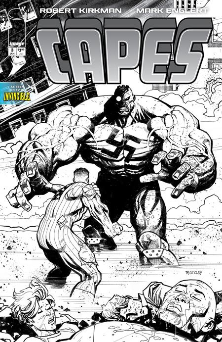 INVINCIBLE UNIVERSE CAPES #3 CVR E INC 1:50 RYAN OTTLEY B&W VAR Image Comics Robert Kirkman Mark Englert Ryan Ottley PREORDER