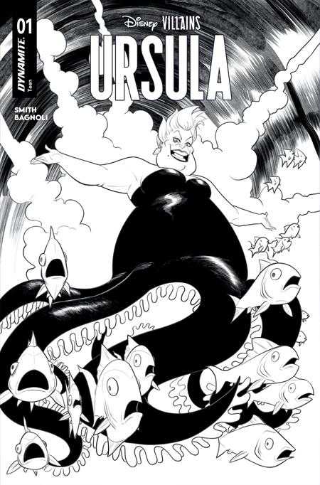 DISNEY VILLAINS URSULA #1 CVR J INC 1:10 ROBERT QUINN LINE ART VAR DYNAMITE Entertainment Sherri L. Smith Gabriele Bagnoli Robert Quinn PREORDER