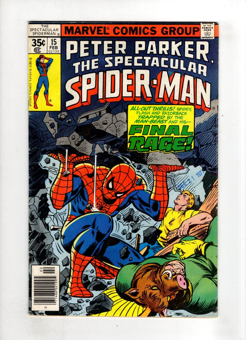The Spectacular Spider-Man, Vol. 1 #15 (1977) Newsstand Edition  Newsstand Edition  Buy & Sell Comics Online Comic Shop Toronto Canada