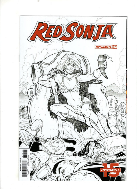 Red Sonja, Vol. 5 (Dynamite Entertainment) #3 (Cvr G) (2019) Incentive Amanda Conner Black & White  G Incentive Amanda Conner Black & White  Buy & Sell Comics Online Comic Shop Toronto Canada