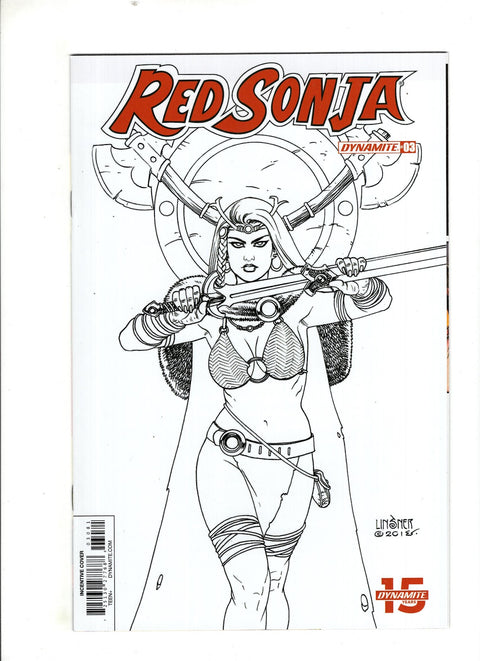 Red Sonja, Vol. 5 (Dynamite Entertainment) #3 (Cvr H) (2019) Incentive Joseph Michael Linsner Black & White  H Incentive Joseph Michael Linsner Black & White  Buy & Sell Comics Online Comic Shop Toronto Canada