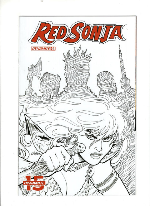 Red Sonja, Vol. 5 (Dynamite Entertainment) #8 (Cvr G) (2019) Incentive Amanda Conner Black & White  G Incentive Amanda Conner Black & White  Buy & Sell Comics Online Comic Shop Toronto Canada