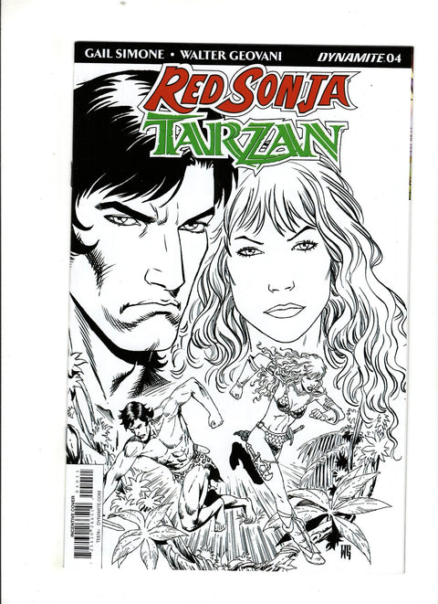 Red Sonja / Tarzan #4 (Cvr E) (2018) Incentive Walter Geovani B&W  E Incentive Walter Geovani B&W  Buy & Sell Comics Online Comic Shop Toronto Canada