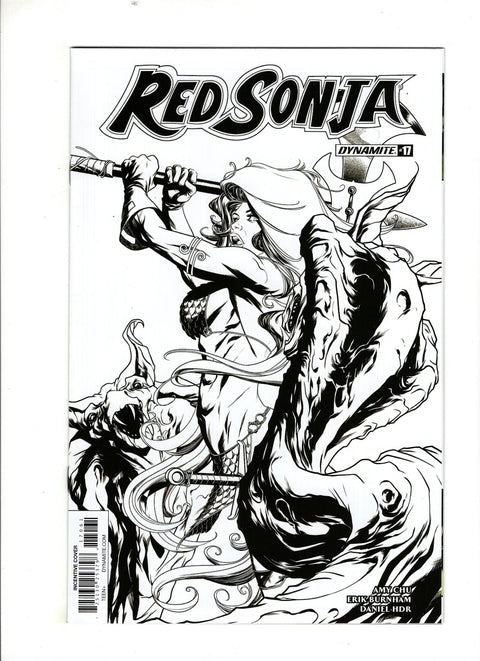 Red Sonja, Vol. 4 (Dynamite Entertainment) #17 (Cvr F) (2018) Mckone B&W Incentive  F Mckone B&W Incentive  Buy & Sell Comics Online Comic Shop Toronto Canada