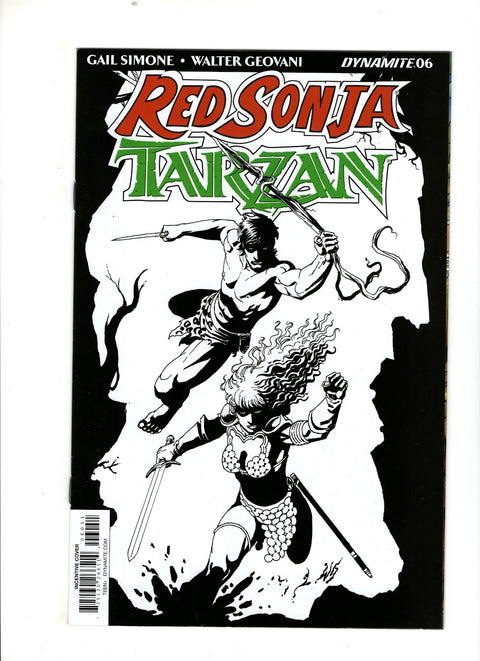 Red Sonja / Tarzan #6 (Cvr E) (2018) Geovani B&w Incentive  E Geovani B&w Incentive  Buy & Sell Comics Online Comic Shop Toronto Canada