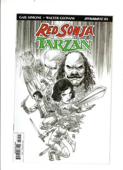 Red Sonja / Tarzan #5 (Cvr E) (2018) Geovani B&W Incentive  E Geovani B&W Incentive  Buy & Sell Comics Online Comic Shop Toronto Canada