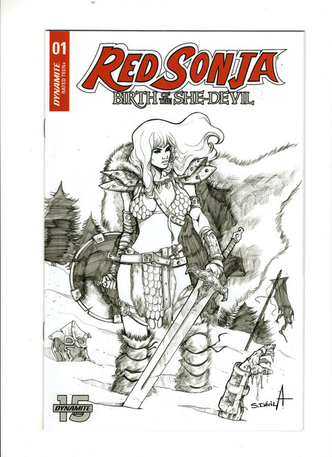 Red Sonja: Birth of the She-Devil #1 (Cvr E) (2019) Incentive Sergio Davila Black & White  E Incentive Sergio Davila Black & White  Buy & Sell Comics Online Comic Shop Toronto Canada