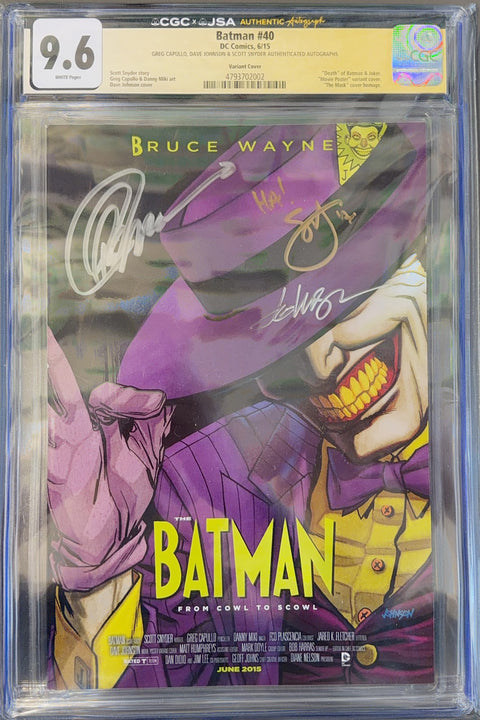 Batman, Vol. 2 #40 (CGC 9.6) (2015)  B Movie Poster Variant Cover  Buy & Sell Comics Online Comic Shop Toronto Canada