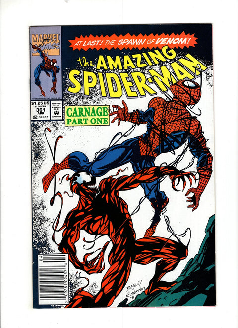 The Amazing Spider-Man, Vol. 1 #361 (1992) 1st Carnage, Newsstand   1st Carnage, Newsstand  Buy & Sell Comics Online Comic Shop Toronto Canada