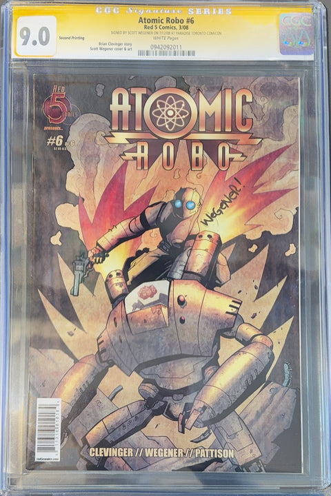 Atomic Robo, Vol. 1 #6 (CGC 9.0) (2008) Signed A Scott Wegener  Buy & Sell Comics Online Comic Shop Toronto Canada