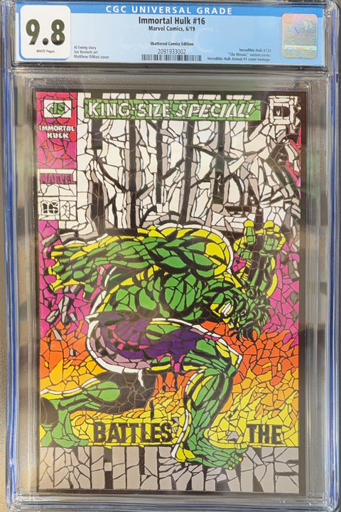 The Immortal Hulk #16 (CGC 9.8) (2019)  D Matt Dimasi Exclusive Shattered Homage Variant  Buy & Sell Comics Online Comic Shop Toronto Canada