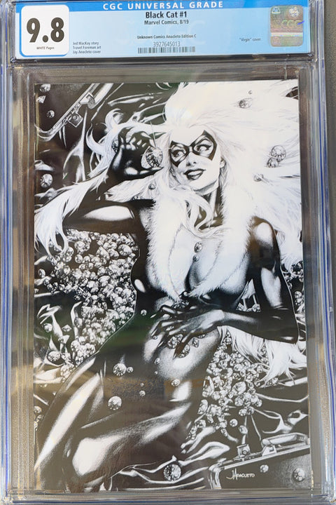 Black Cat, Vol. 1 #1 (CGC 9.8) (2019)  AC Jay Anacleto Exclusive B&W Variant  Buy & Sell Comics Online Comic Shop Toronto Canada