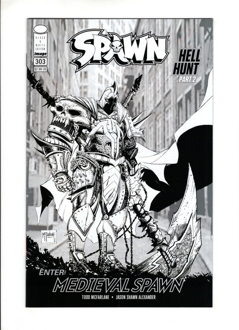 Spawn #303 (Cvr C) (2019) Todd McFarlane Black & White Variant Edition  C Todd McFarlane Black & White Variant Edition  Buy & Sell Comics Online Comic Shop Toronto Canada