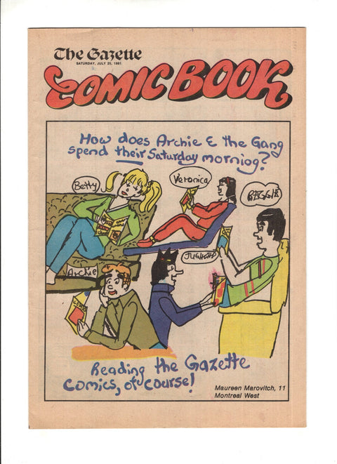 Gazette Comic Book #nn (1981) 29792   29792  Buy & Sell Comics Online Comic Shop Toronto Canada