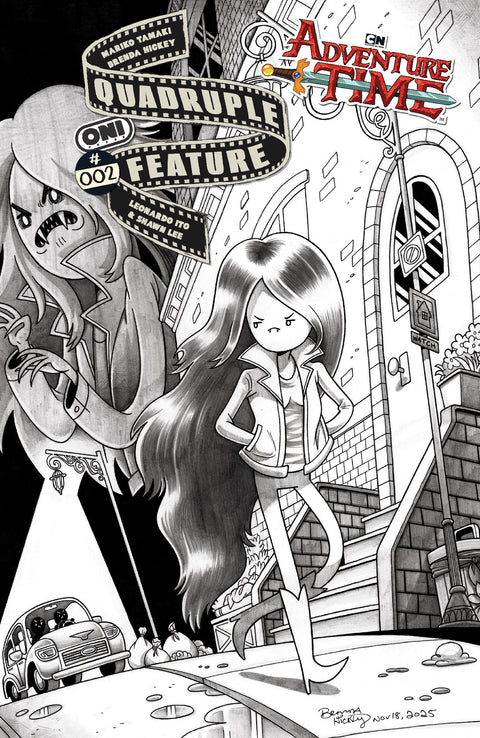 ADVENTURE TIME QUADRUPLE FEATURE #2 CVR D INC 1:20 BRENDA HICKEY B&W VAR 1:20 Oni Press Mariko Tamaki Brenda Hickey Brenda Hickey