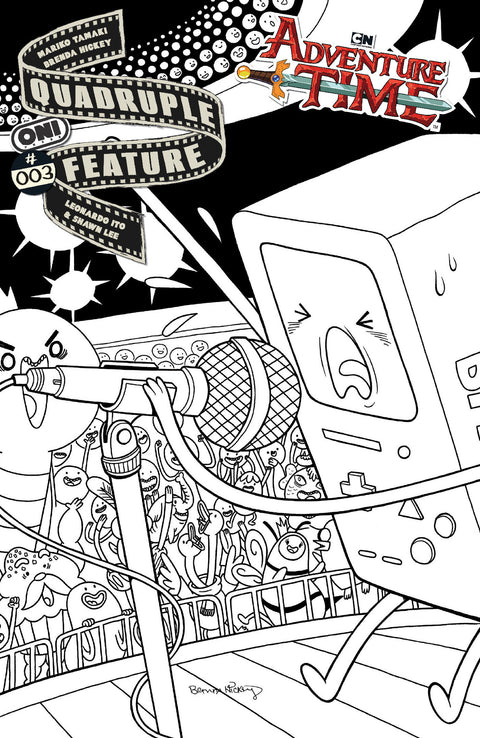 ADVENTURE TIME QUADRUPLE FEATURE #3 CVR D INC 1:20 BRENDA HICKEY B&W VAR 1:20 Oni Press Mariko Tamaki Brenda Hickey Brenda Hickey
