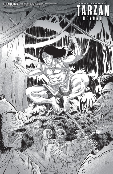Tarzan Beyond #4 Variant D (King B&W) IDW Publishing Steve Orlando Agustin Alessio Magenta King