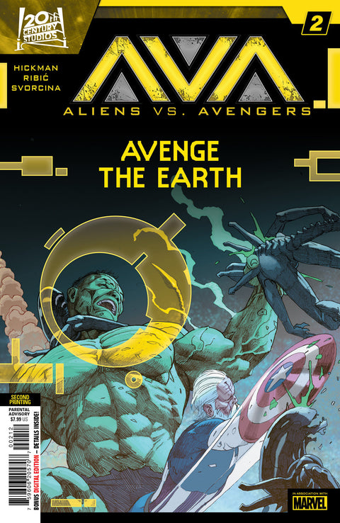 ALIENS VS. AVENGERS #2 ESAD RIBIC 2ND PRINTING VARIANT Marvel Jonathan Hickman Esad Ribic Esad Ribic