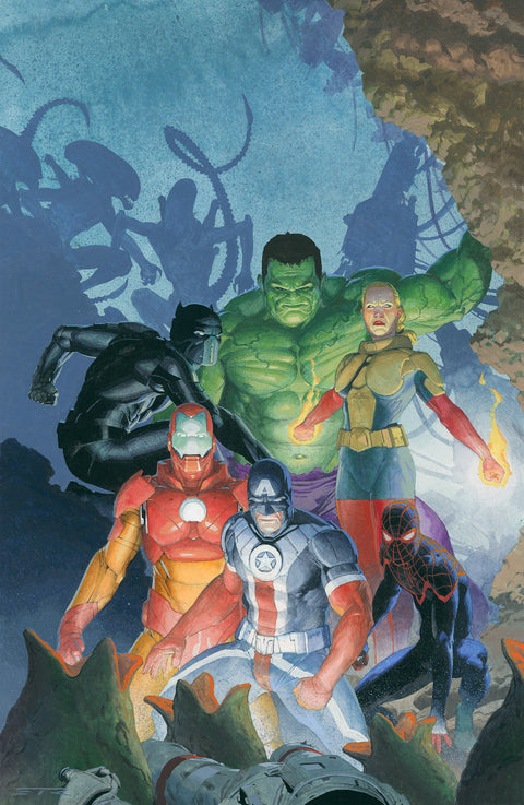 ALIENS VS. AVENGERS #2 ESAD RIBIC RATIO VIRGIN 2ND PRINTING VARIANT 1:25 Marvel Jonathan Hickman Esad Ribic Esad Ribic