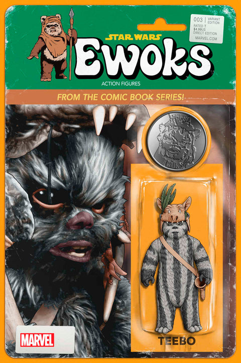 STAR WARS: EWOKS #3 JOHN TYLER CHRISTOPHER ACTION FIGURE VARIANT Marvel Steve Orlando Laura Braga John Tyler Christopher