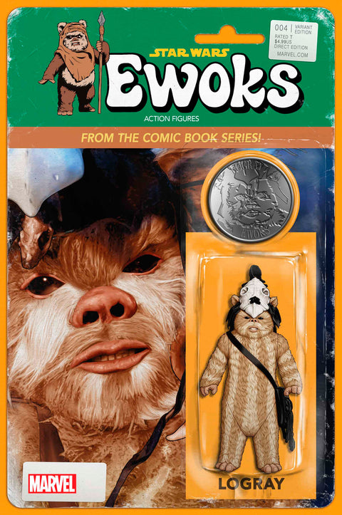 STAR WARS: EWOKS #4 JOHN TYLER CHRISTOPHER ACTION FIGURE VARIANT Marvel Steve Orlando Alvaro Lopez John Tyler Christopher