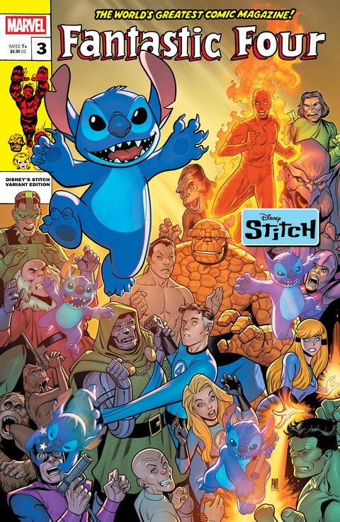 Fantastic Four, Vol. 8 3 Comic Paco Medina Disney Stitch Variant Marvel Comics 2025