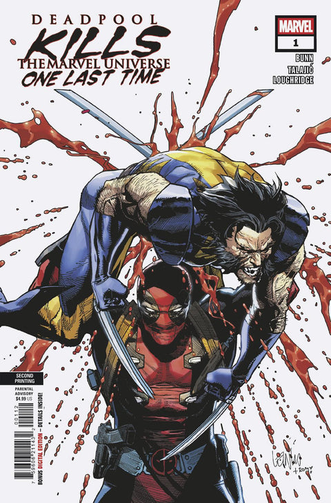DEADPOOL KILLS THE MARVEL UNIVERSE ONE LAST TIME #1 LEINIL YU 2ND PRINTING VARIANT Marvel Cullen Bunn Dalibor Talajic Leinil Yu