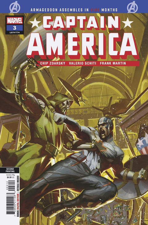 CAPTAIN AMERICA #3 BEN HARVEY 2ND PRINTING VARIANT Marvel Chip Zdarsky Valerio Schiti Ben Harvey