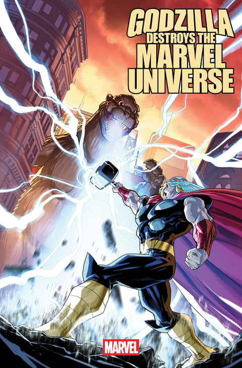 Godzilla Destroys the Marvel Universe 1 Comic Pete Woods Incentive Variant (1:25) Marvel Comics 2025